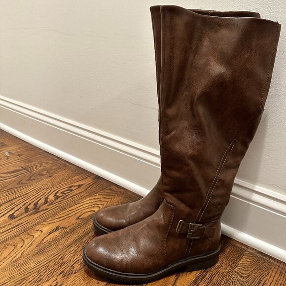 BareTraps Brown Knee-High Riding Boots -- WIDE CALF --9M - Picture 1 of 7
